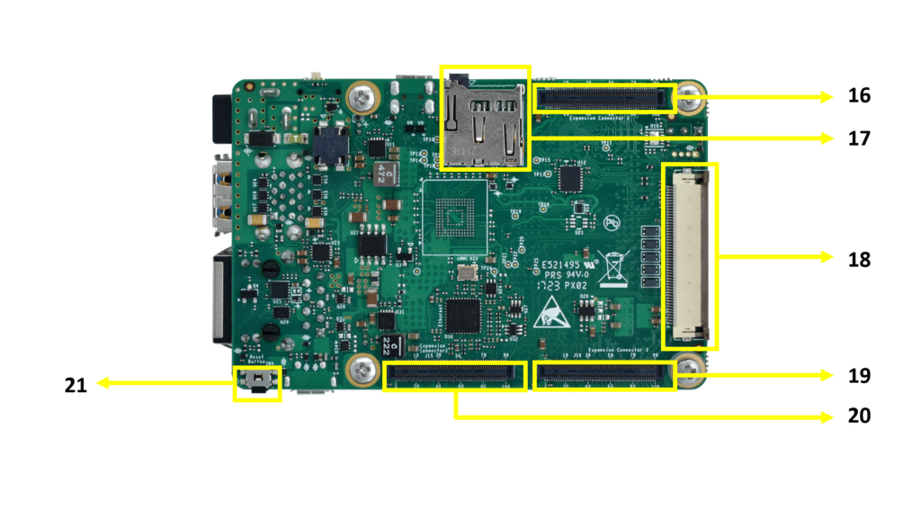 TI AM62Lx SBC Bottom view Pin