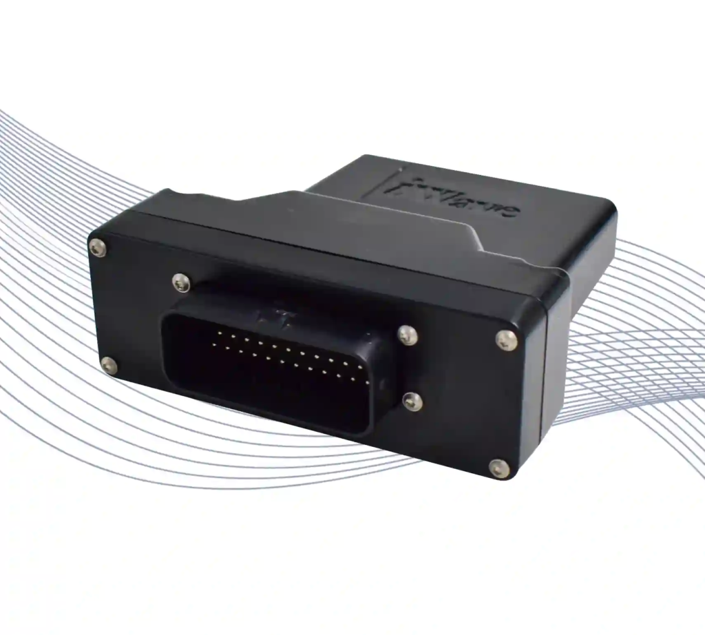 Event Data Recorder (EDR) rugged telematics device side view showing industrial design